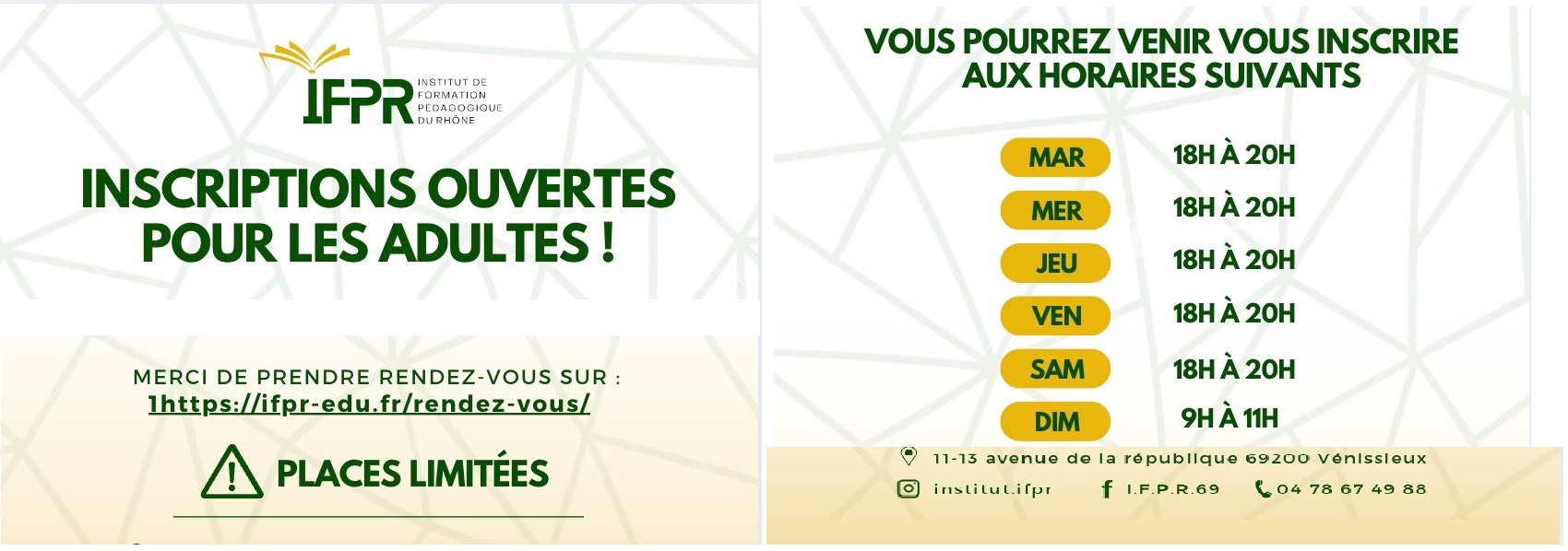 Bienvenue à l'IFPR
